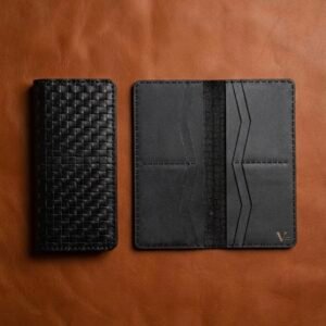 The Noir Basketweave Long Wallet