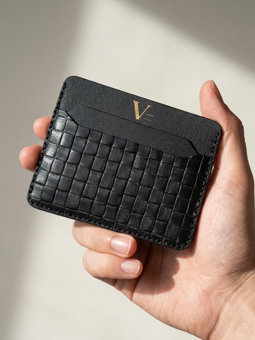 The Woven Noir Minimalist Cardholder - Image 3