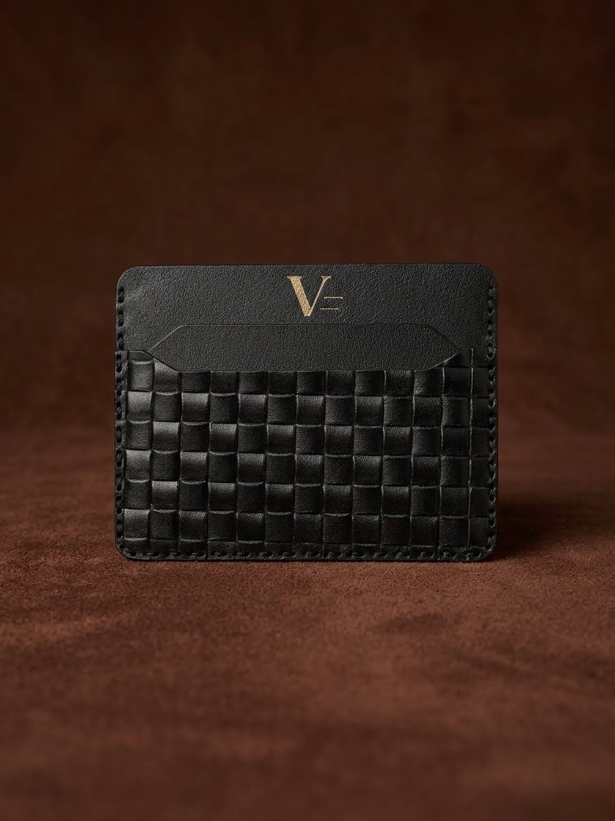 The Woven Noir Minimalist Cardholder