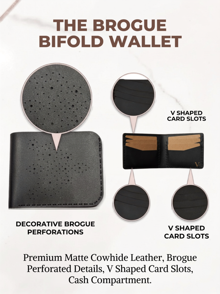 Brogue Bi-Fold Wallet